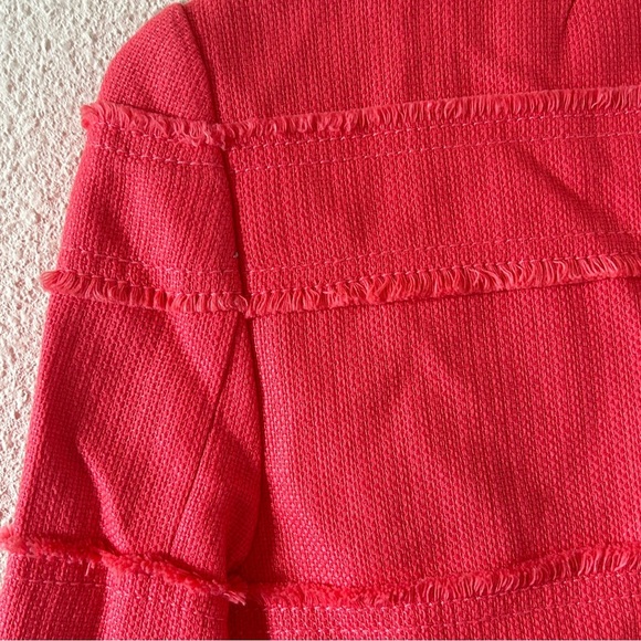 J. Crew Cotton Modal Blend Semi Cropped Jacket Sz 0 Coral Barbie Clueless preppy - Picture 8 of 9